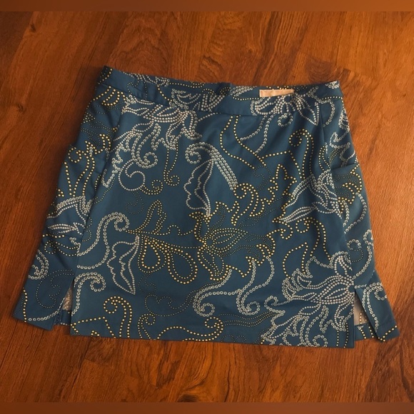- Callaway Patterned Blue Golf Skort Skirt -Sz 12- - Picture 2 of 9